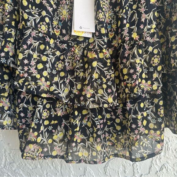 BODEN Skirt Women 14 Ruffle Tiered Black Wildflower - Picture 7 of 10